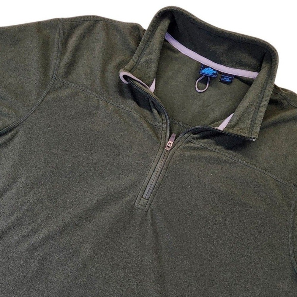 Eastern Mountain Sports Mens XXL Green Fleece Quarter Zip Pullover Sweater EMS